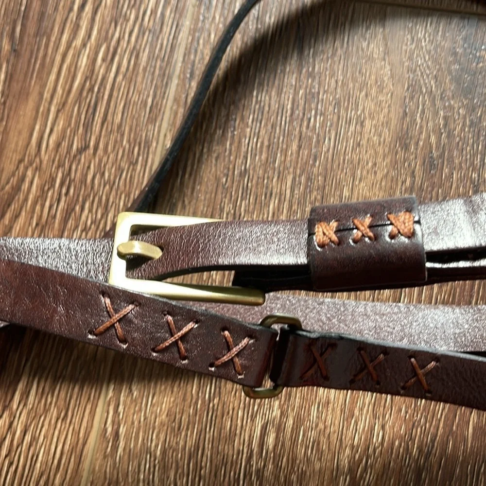 JOHN FARAH DOUBLE ROLL BUCKLE LEATHER BELT S